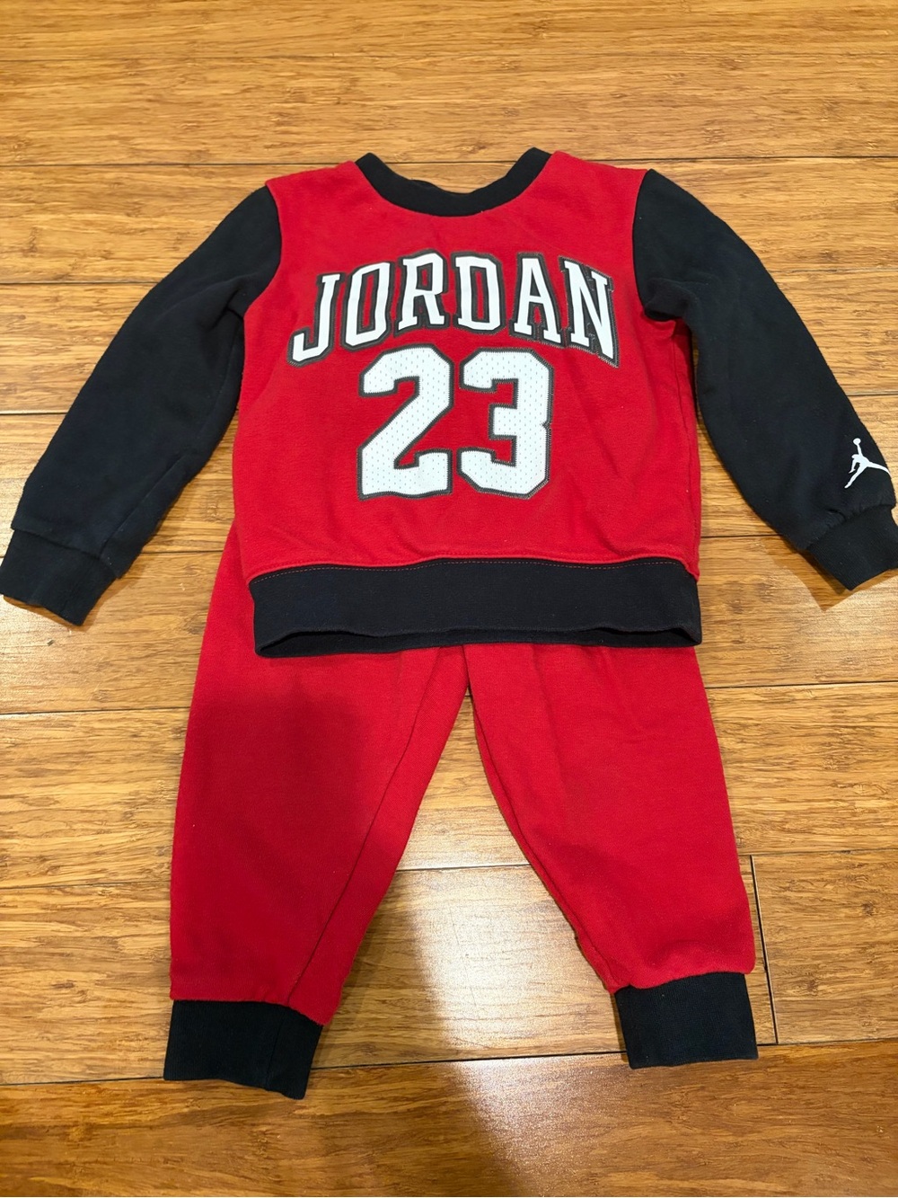 EUC Jordan Red & Black Jogger Set